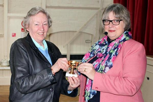 Margaret Mead receives the Flower Cup from Julie Hillier.jpg